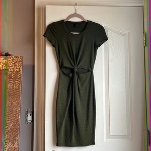 Green Midi Dress with Knot Detail